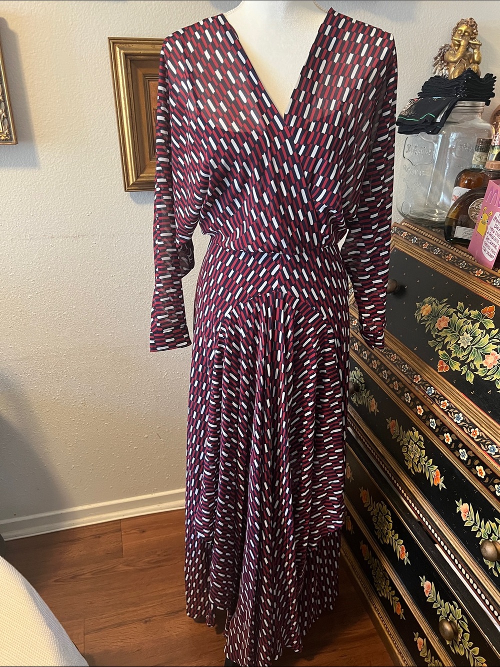 Maje Paris Red, White, and Blue Maxi Dress